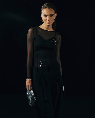 Smooth Illusion Semi-Transparent Tulle Top | Black 71298-019